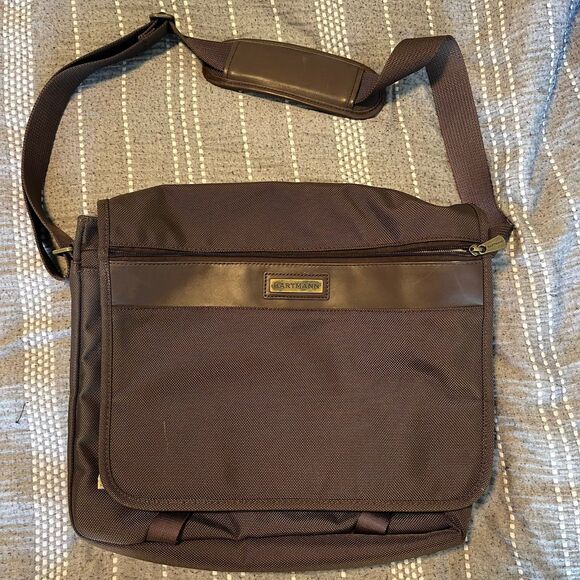 Hartmann Bag Chocolate Brown Laptop‎ Briefbag Crossbody Work Leather